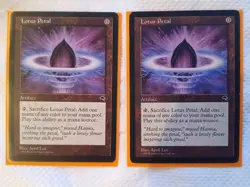 Magic: The Gathering Lotus Petal x2 Artifact Cards 1997 April Lee English - Image 1