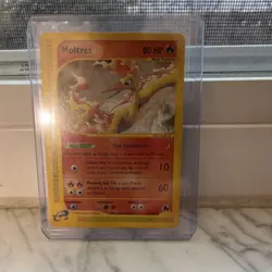 Pokemon Moltres Skyridge 21/144 Rare Regular 80 HP Basic Fire Immunity Card 2003 - Image 1