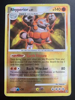 Rhyperior Diamond & Pearl 12/130 Reverse Holo Rare Pokemon Trading Card - Image 1