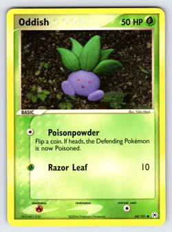 Oddish 68/101 2004 EX Hidden Legends Pokemon Card TCG Yuka Morii Common - Nm/Vlp - Image 1