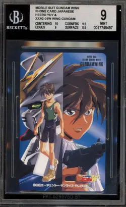 Mobile Suit Gundam Wing Heero Yuy & XXXG-01W Wing Gundam Phone Card JPN BGS 9 - Image 1