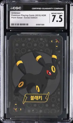 2019 POKEMON PLAYING CARDS KOREAN POINT SALAD - EEVEE ED UMBREON CGC 7.5 - Image 1