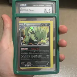 Pokemon CGC 8.5 Tyranitar Holo Error Armor Fates Collide 56/124 Card 2016 - Image 1