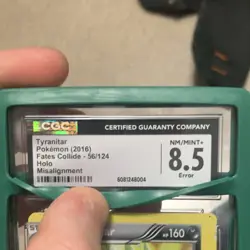 Pokemon CGC 8.5 Tyranitar Holo Error Armor Fates Collide 56/124 Card 2016 - Image 3