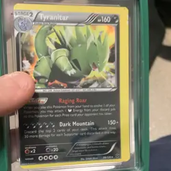 Pokemon CGC 8.5 Tyranitar Holo Error Armor Fates Collide 56/124 Card 2016 - Image 4