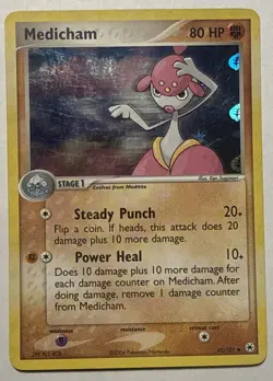 Medicham 42/101 Uncommon Reverse Holo Ex Hidden Legends Pokemon Card Light Play - Image 1