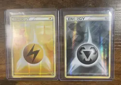 Pokemon League Of Legends Holo Lightning & Steel Energy Cards MP - Image 1