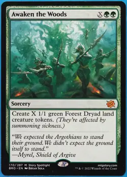 Awaken the Woods The Brothers' War NM Green Mythic Rare CARD (513121) ABUGames - Image 1