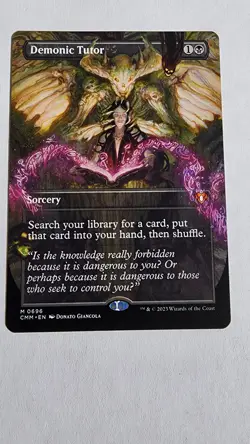 Demonic Tutor - Commander Masters Borderless Sorcery Mythic Black - Image 1