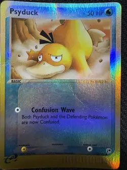 Pokemon TCG Psyduck EX Sandstorm Reverse Holo 73/100 eReader 2003 HP Dmg Card - Image 1