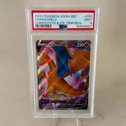 2020 Pokemon SWSH Champion's Path ETB Promo #050 CHARIZARD V PSA 9 MINT Card - Image 1
