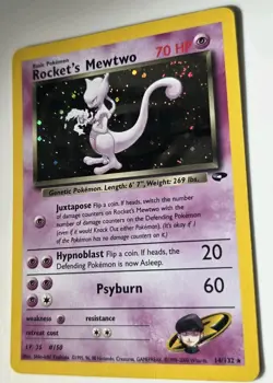Team Rocket Mewtwo Holofoil Pokemon Card – Almost Mint, Rare Collectible - Image 1