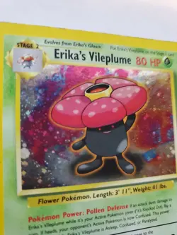 Erika's Vileplume Gym Holo Pokemon Card Base WOTC - Image 2