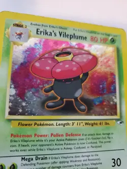 Erika's Vileplume Gym Holo Pokemon Card Base WOTC - Image 3