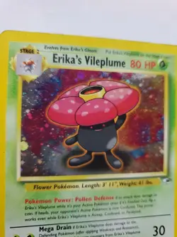 Erika's Vileplume Gym Holo Pokemon Card Base WOTC - Image 5