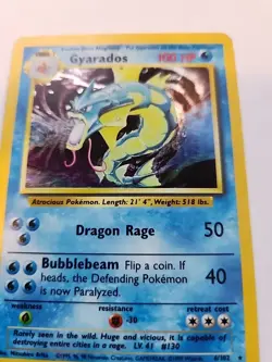 Gyarados Holo Base Pokemon Card WOTC LP - NM - Image 5