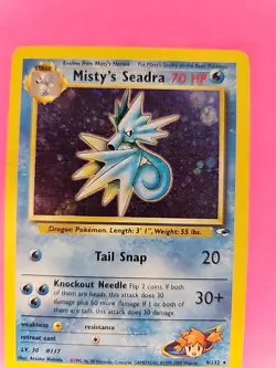 Misty's Seadra Gym Holo Pokemon Card Base WOTC - Image 5