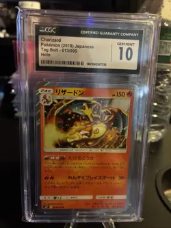2018 Pokemon Japanese Tag Bolt Charizard Holo Rare Card 013/095 CGC 10 - Image 1