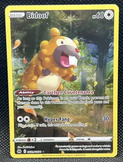 Pokemon TCG Bidoof Crown Zenith: Galarian Gallery Holo Card GG29/GG70 - Image 1