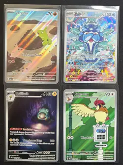 Obsidian Flames Illustration Rare 4 Card Lot -Pidgeotto 208 Larvitar 203 Palafin - Image 1