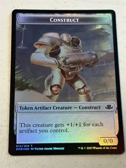 mtg foil token Construct // Insect, 014/010, Dominaria Remastered unplayed - Image 1