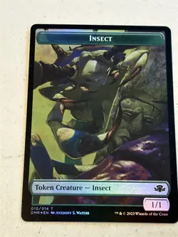 mtg foil token Construct // Insect, 014/010, Dominaria Remastered unplayed - Image 2
