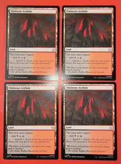 4X PLAY SET: MTG: SPIDER-MAN, OMINOUS ASYLUM,REGULAR FINISH, 0181, NM,LAND - Image 1