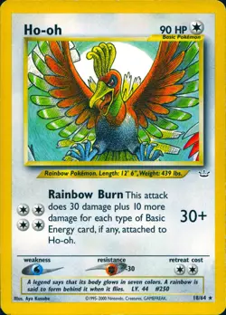HO-OH 18/64 RARE NEO REVELATION POKEMON UNLIMITED MP - Image 1
