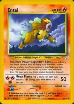 ENTEI 17/64 RARE NEO REVELATION POKEMON MP - Image 1