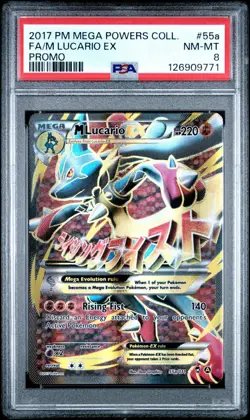 Pokemon M Lucario EX Promo 55a/111 - PSA 8 - Image 1