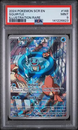 2024 Pokemon Stellar Crown Squirtle #148 MINT PSA 9 Illustration Rare - Image 1