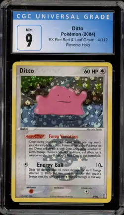 Pokemon Ditto EX Fire Red & Leaf Green Reverse Holo Rare #4 CGC 9 Mint - Image 1