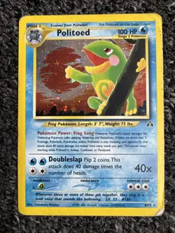 Pokemon Politoed 8/75 Unlimited Holo Rare WOTC Neo Discovery MP - Image 1