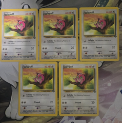 1999 Pokemon Jungle Jigglypuff 54/64 WOTC Vintage Non Holo x5 Mixed Condition - Image 1