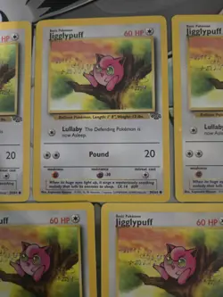1999 Pokemon Jungle Jigglypuff 54/64 WOTC Vintage Non Holo x5 Mixed Condition - Image 3