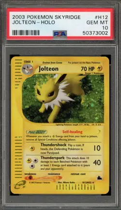 Pokemon Jolteon Skyridge Holo Rare #H12 PSA 10 Gem Mint - Image 1