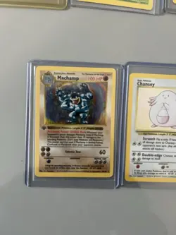 Pokemon TCG Machamp 1st Edition Shadowless 008/102 100 HP Holo & Chansey Holo - Image 2