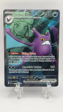 POKEMON TCG TEAM ROCKET'S CROBAT EX 217/182 ULTRA RARE FULL ART DESTINED RIVALS - Image 1