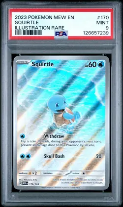 2023 Pokemon Mew 151 Squirtle #170 MINT PSA 9 Illustration Rare - Image 1