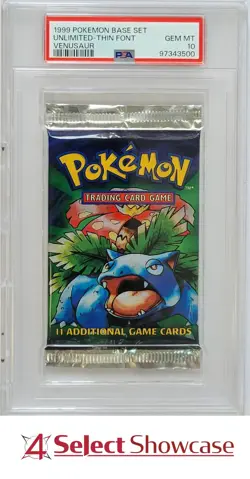 1999 POKEMON BASE SET UNLIMITED VENUSAUR FOIL PACK THIN FONT PSA 10 - Image 1