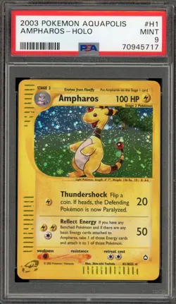 Pokemon Ampharos Aquapolis Holo Rare #H1 PSA 9 Mint - Image 1