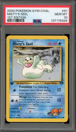 Pokemon Misty's Seel Gym Challenge 1st Edition #91 PSA 10 Gem Mint - Image 1