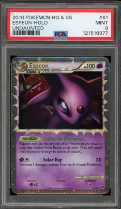 Pokemon Espeon Prime Undaunted Holo Ultra Rare #81 PSA 9 Mint - Image 1