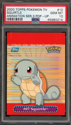 Pokemon Topps Squirtle Animation Series 3 Pop-Up #10 PSA 10 Gem Mint - Image 1