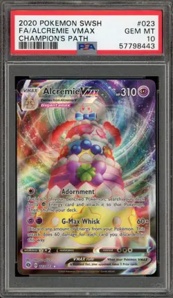 Pokemon Alcremie VMAX Champion's Path Full Art #023 PSA 10 Gem Mint - Image 1