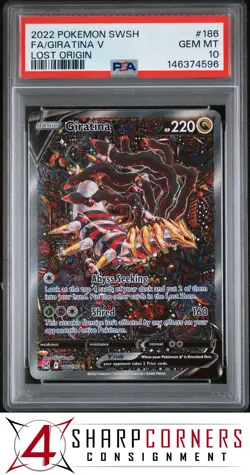 2022 POKEMON SWORD & SHIELD LOST ORIGIN #186 FA/GIRATINA V PSA 10 - Image 1