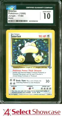 1999 POKEMON JUNGLE #11 SNORLAX HOLO CGC 10 - Image 1