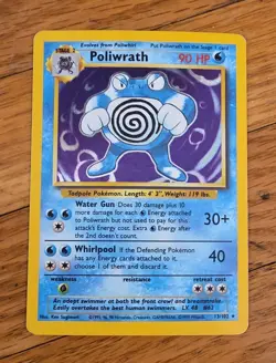 Poliwrath 1999 TCG Base Set 2#15/130 Holo Unlimited Holo Rare Pokemon TCG - Image 1
