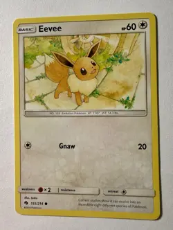 Eevee - 155/214 - Common Near Mint Lost Thunder Pokemon - Image 1