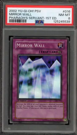 Yu-Gi-Oh! Mirror Wall Pharaoh's Servant 1st Edition Super Rare PSV-016 PSA 8 - Image 1